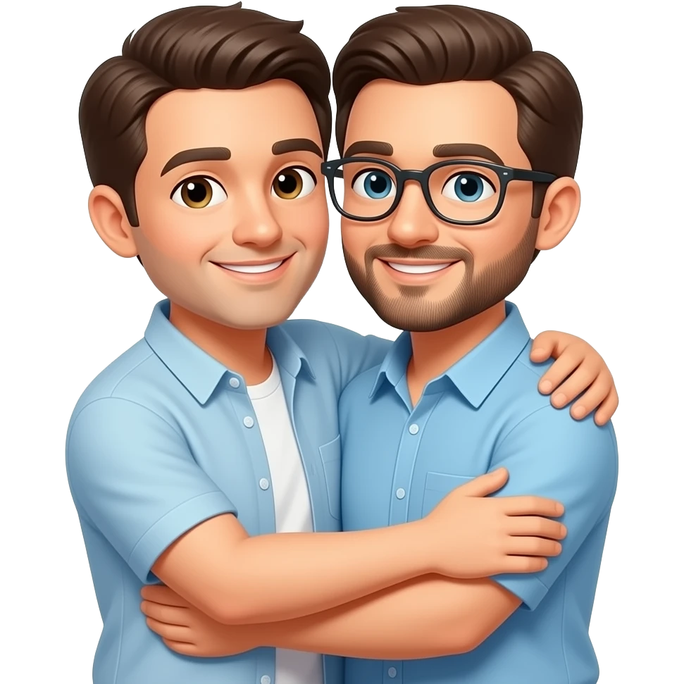 Two man hug each other emoji