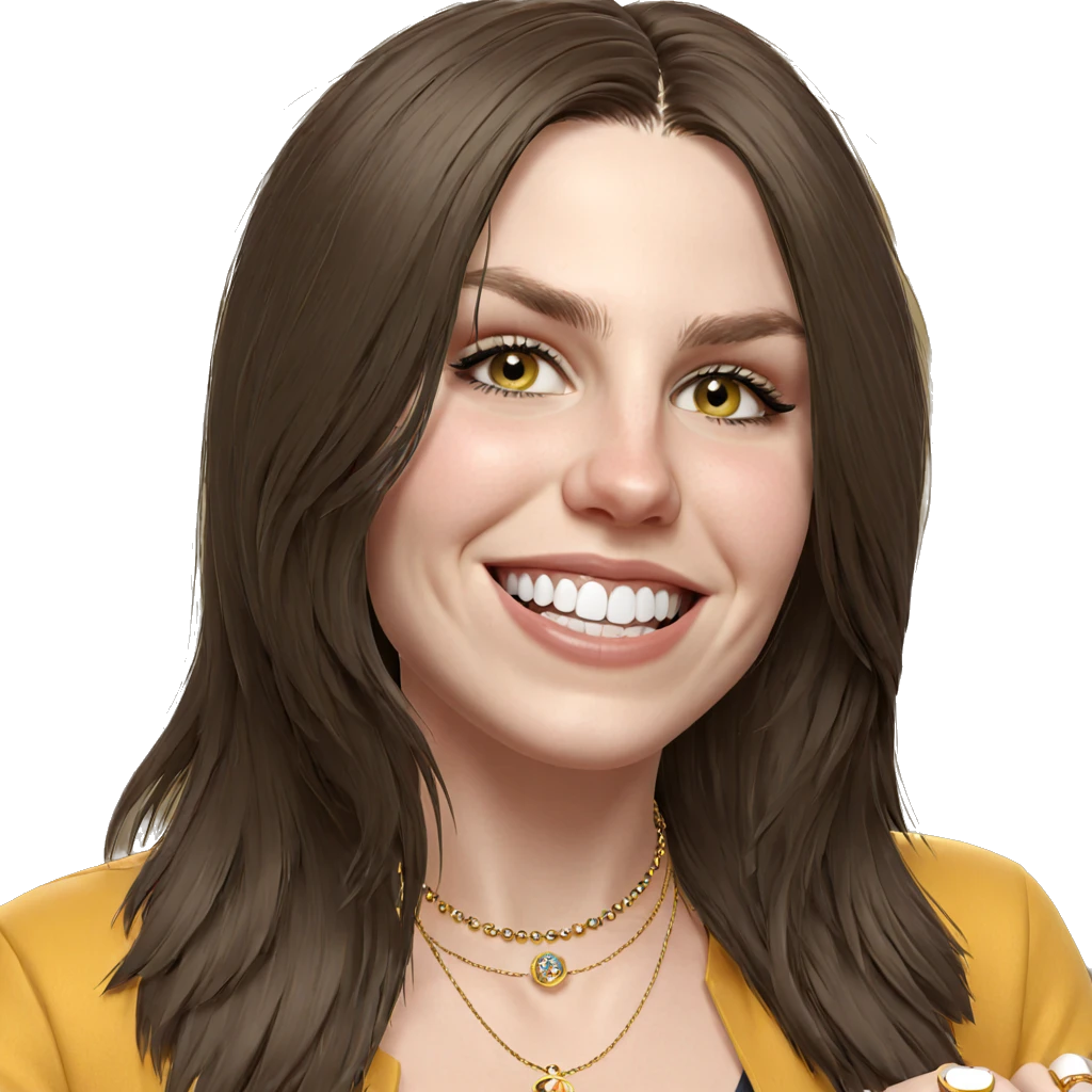 smiling girl with jewelry emoji