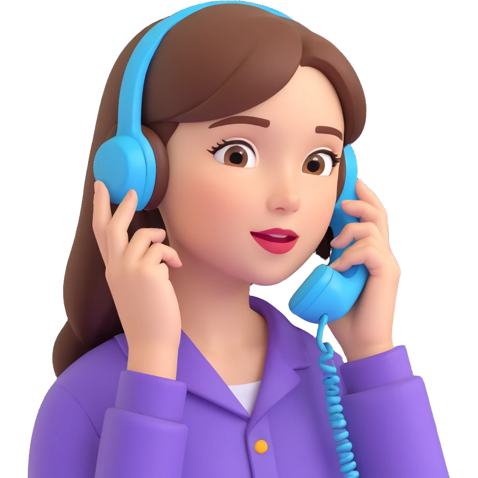 girl talking on phone bedroom background, close up pose emoji