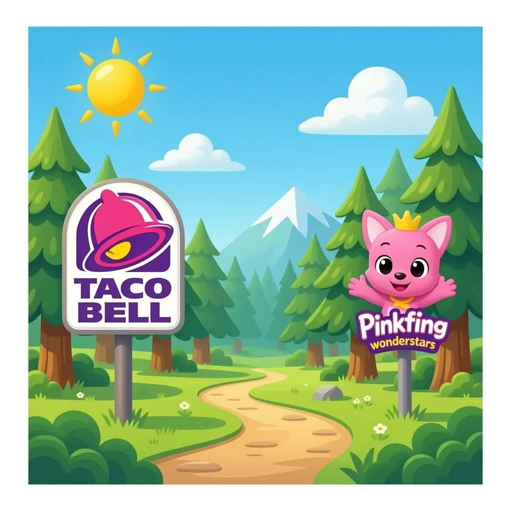 Taco bell pinkfong wonderstars forest emoji