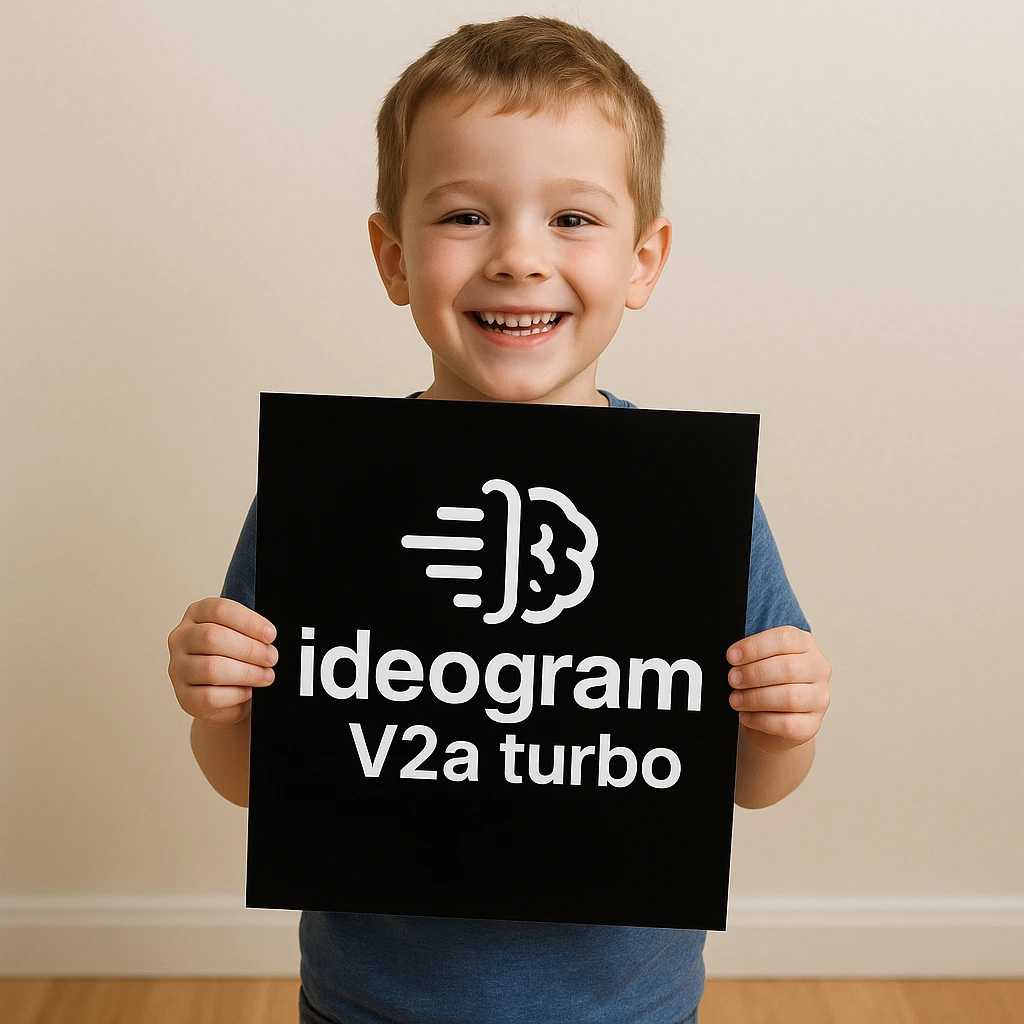 make image of a child holding a poster of this image emoji