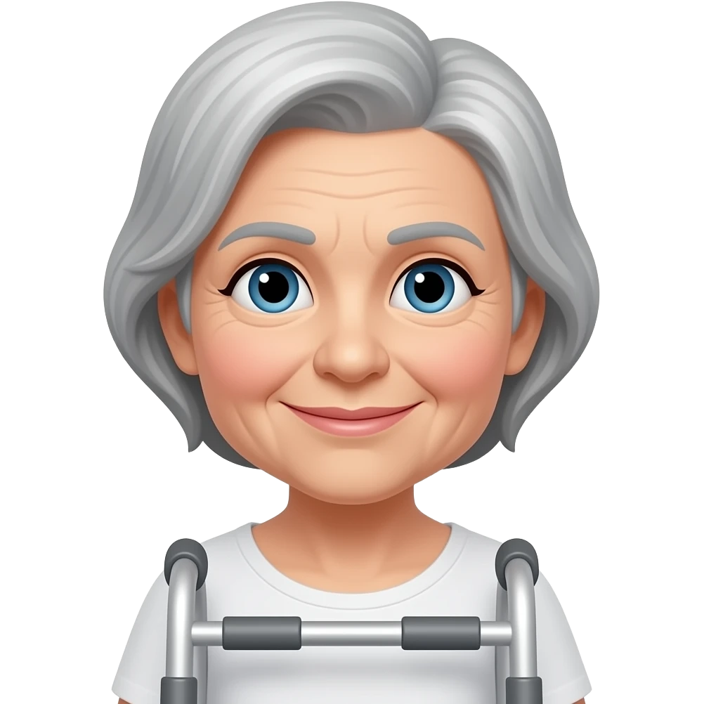 Middle aged woman with walker emoji