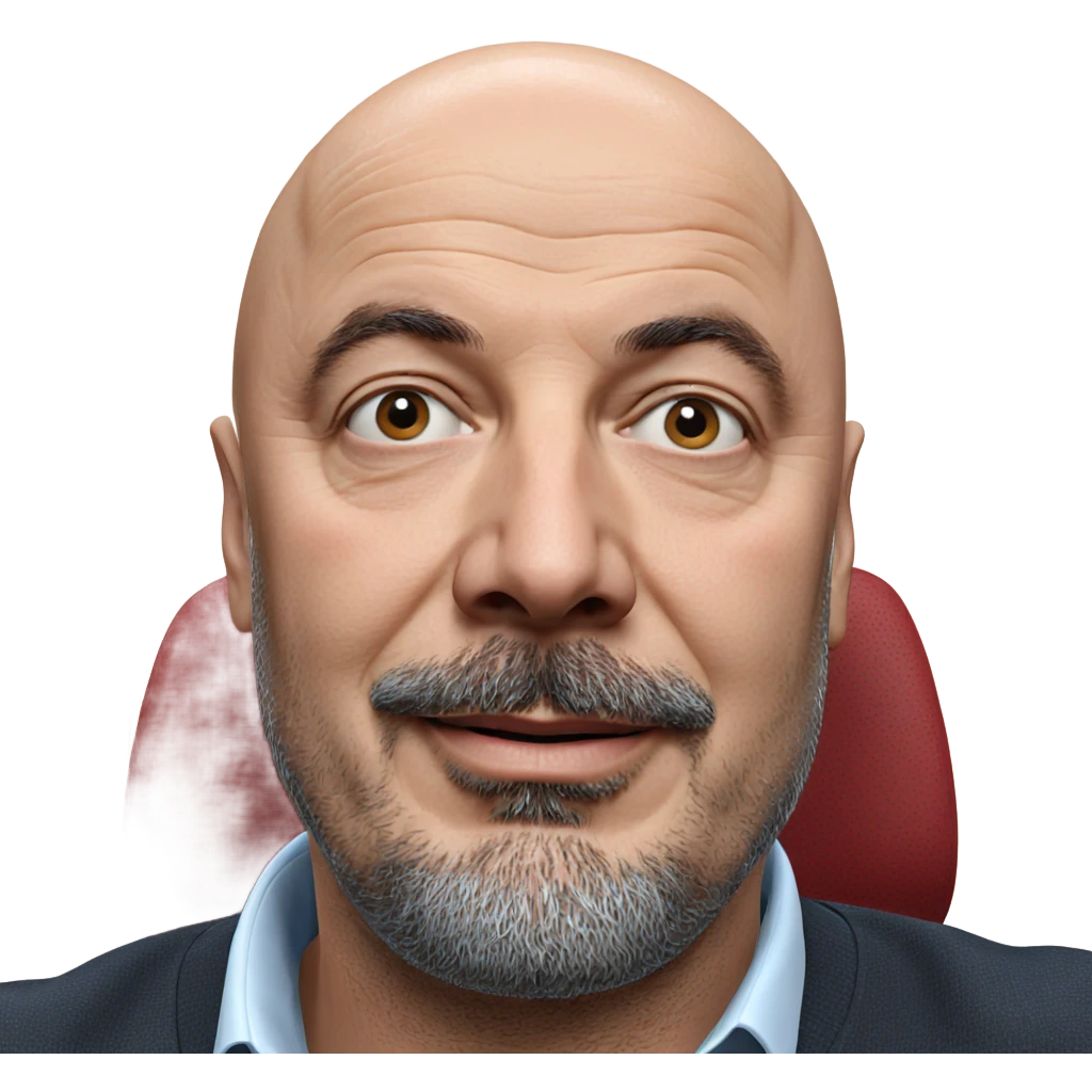 bald man with beard portrait emoji