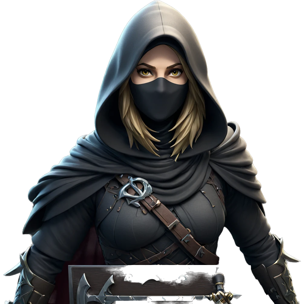 mysterious warrior in hooded cloak emoji
