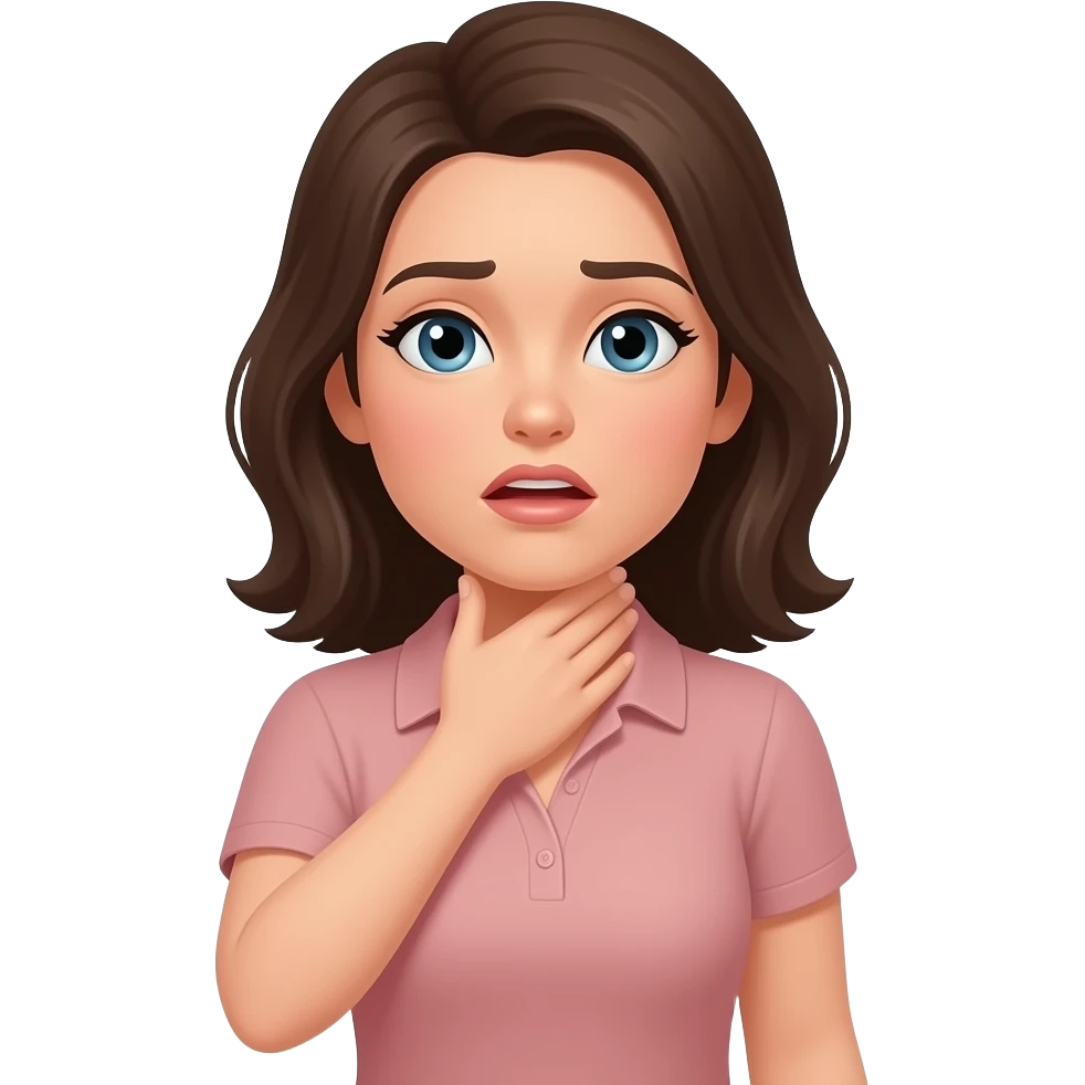 Woman choking herself emoji