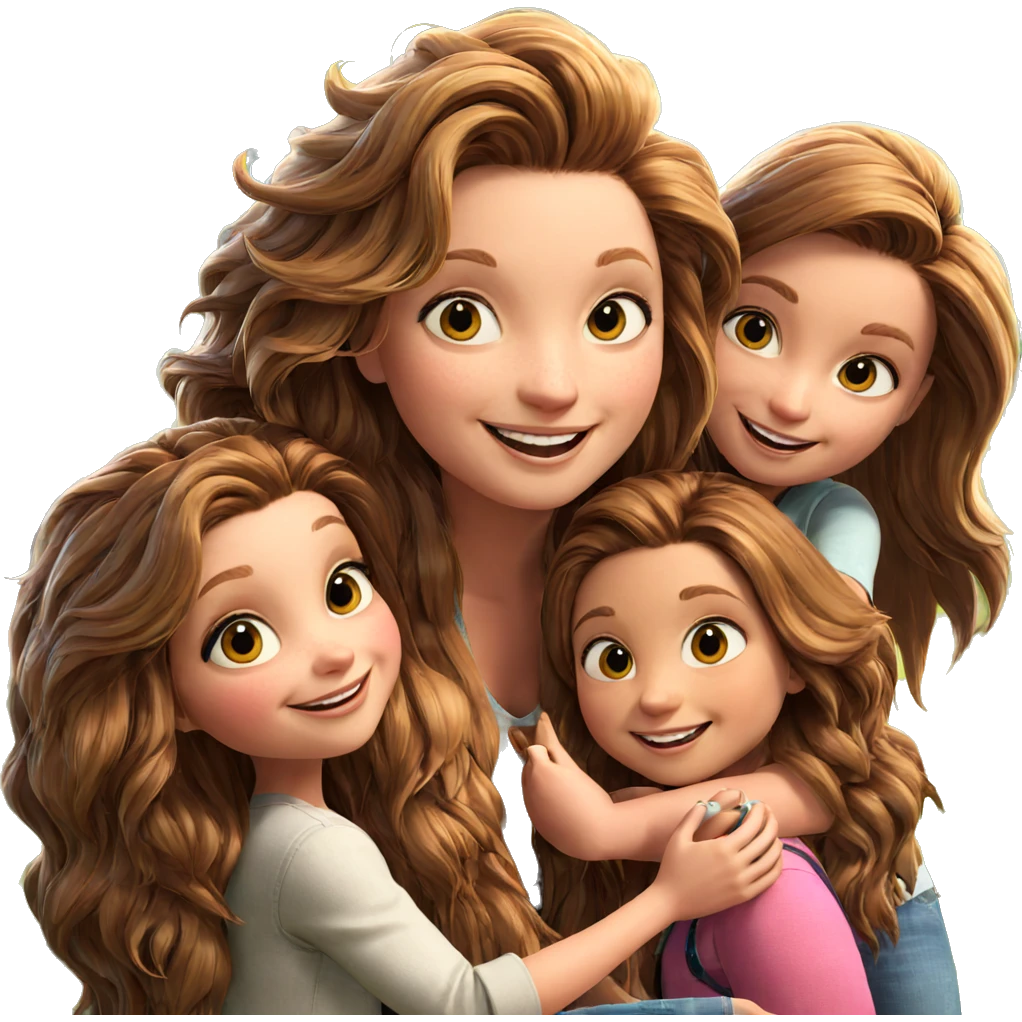 sisters smiling in nature emoji