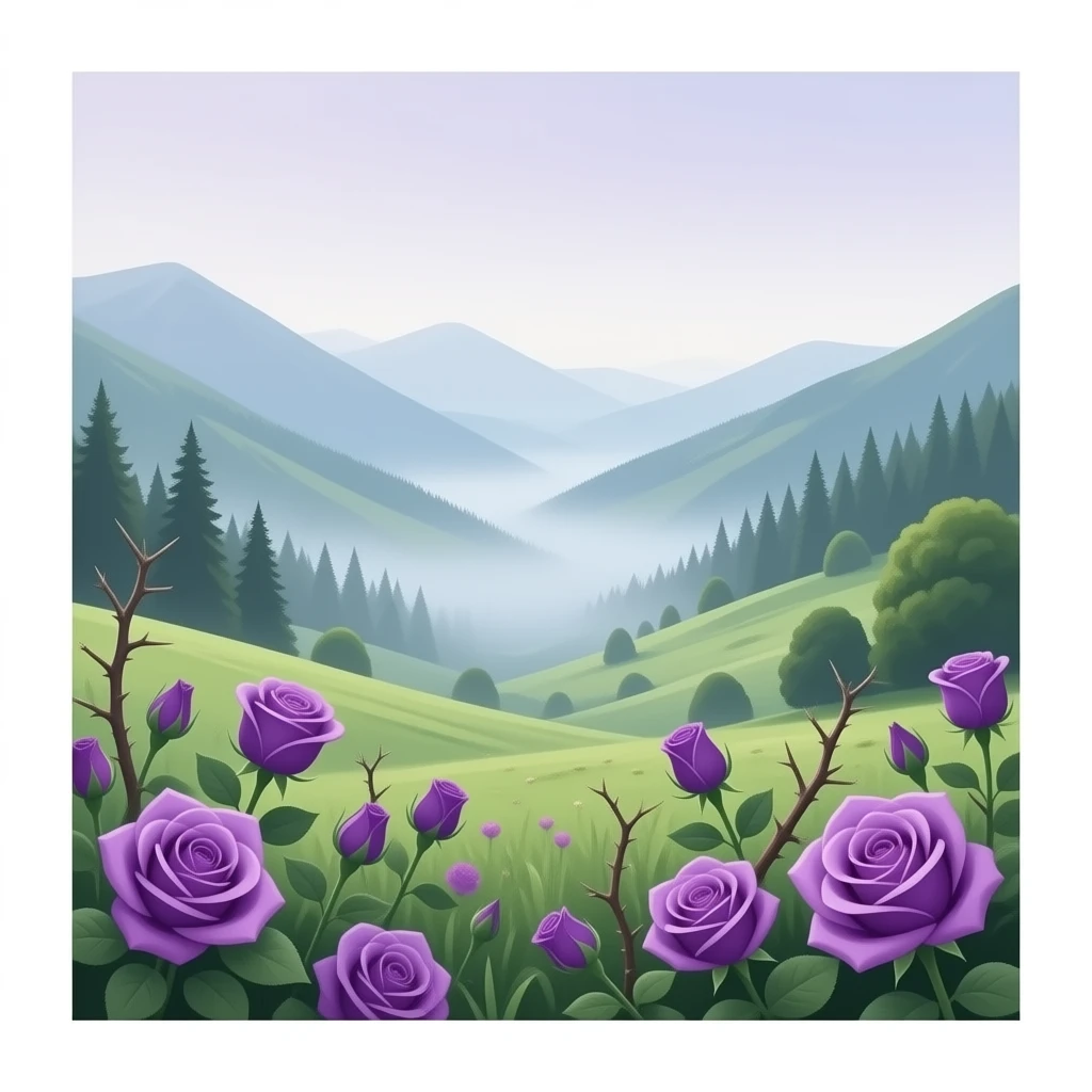 valley of thorns with purple roses emoji