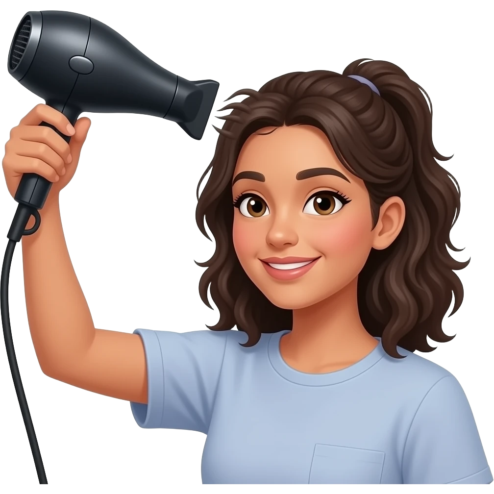 multi racial woman getting hair blow dried emoji