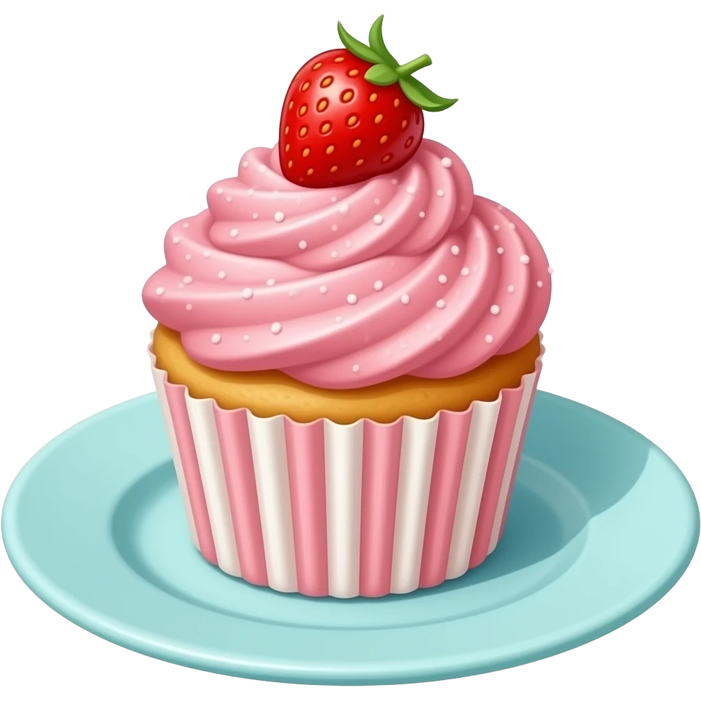 Cupcake with pink icing emoji