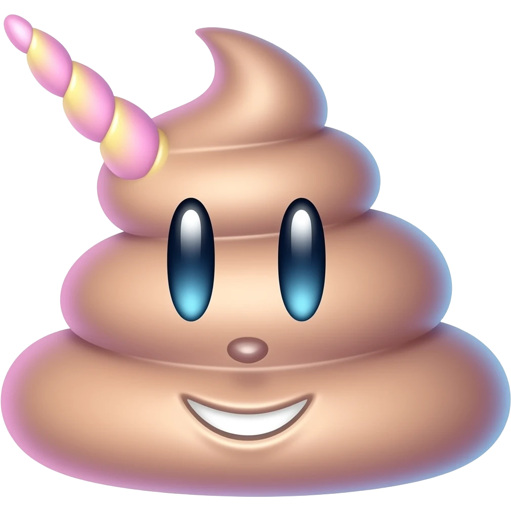 Un caca + une licorne emoji