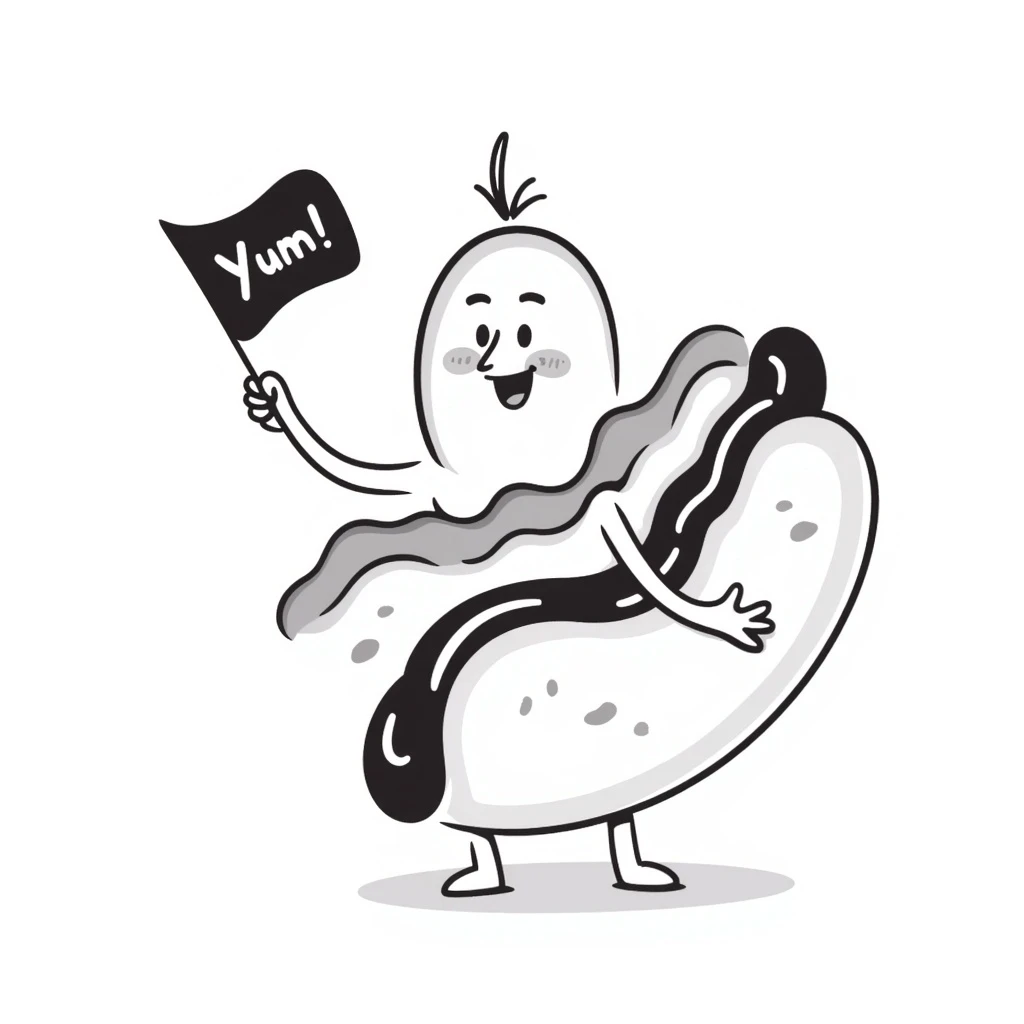 hotdog hand-drawn doodle style emoji