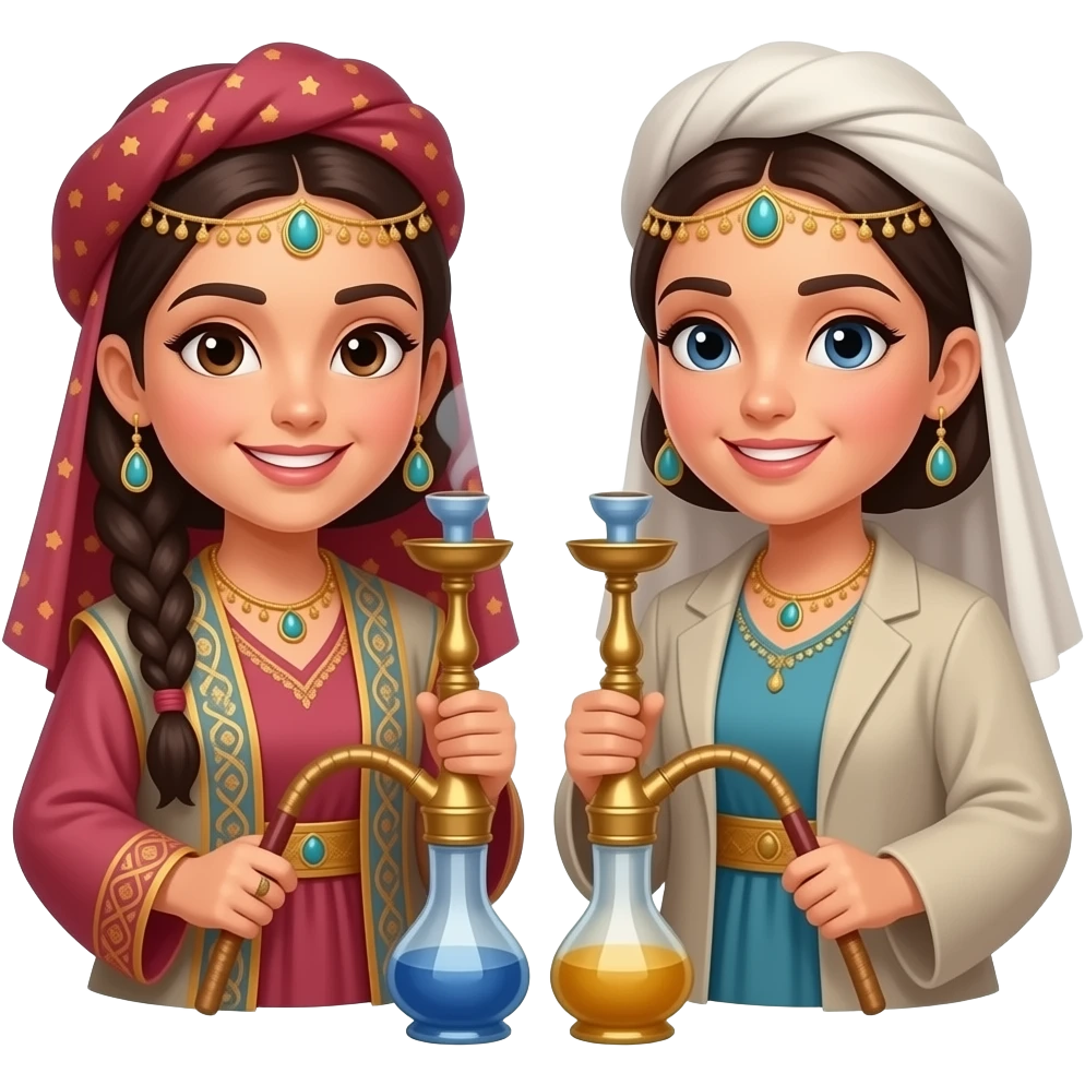 2 persian girls smoking hookah emoji