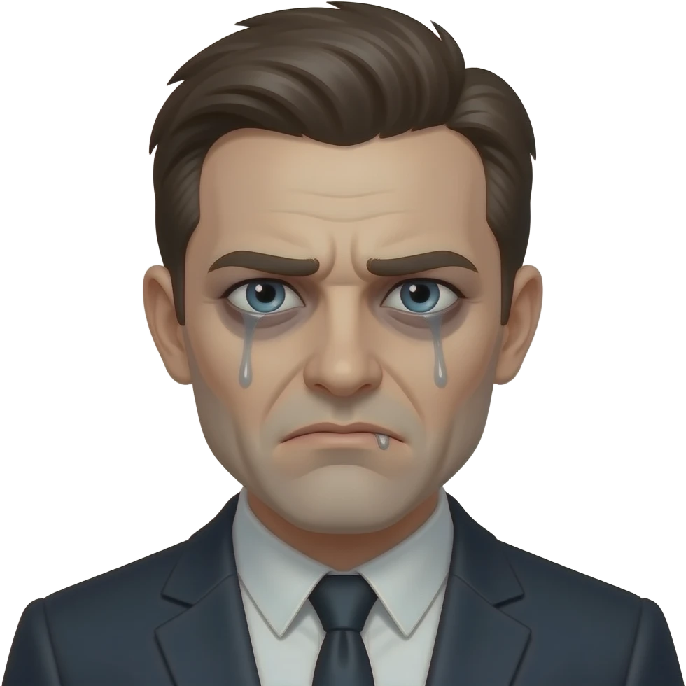 Faça um emoji de terror com o rosto do Malvado e o rosto do triste emoji
