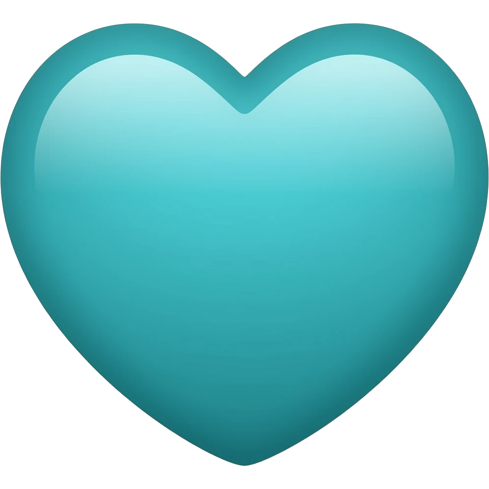 a heart in a teal color emoji