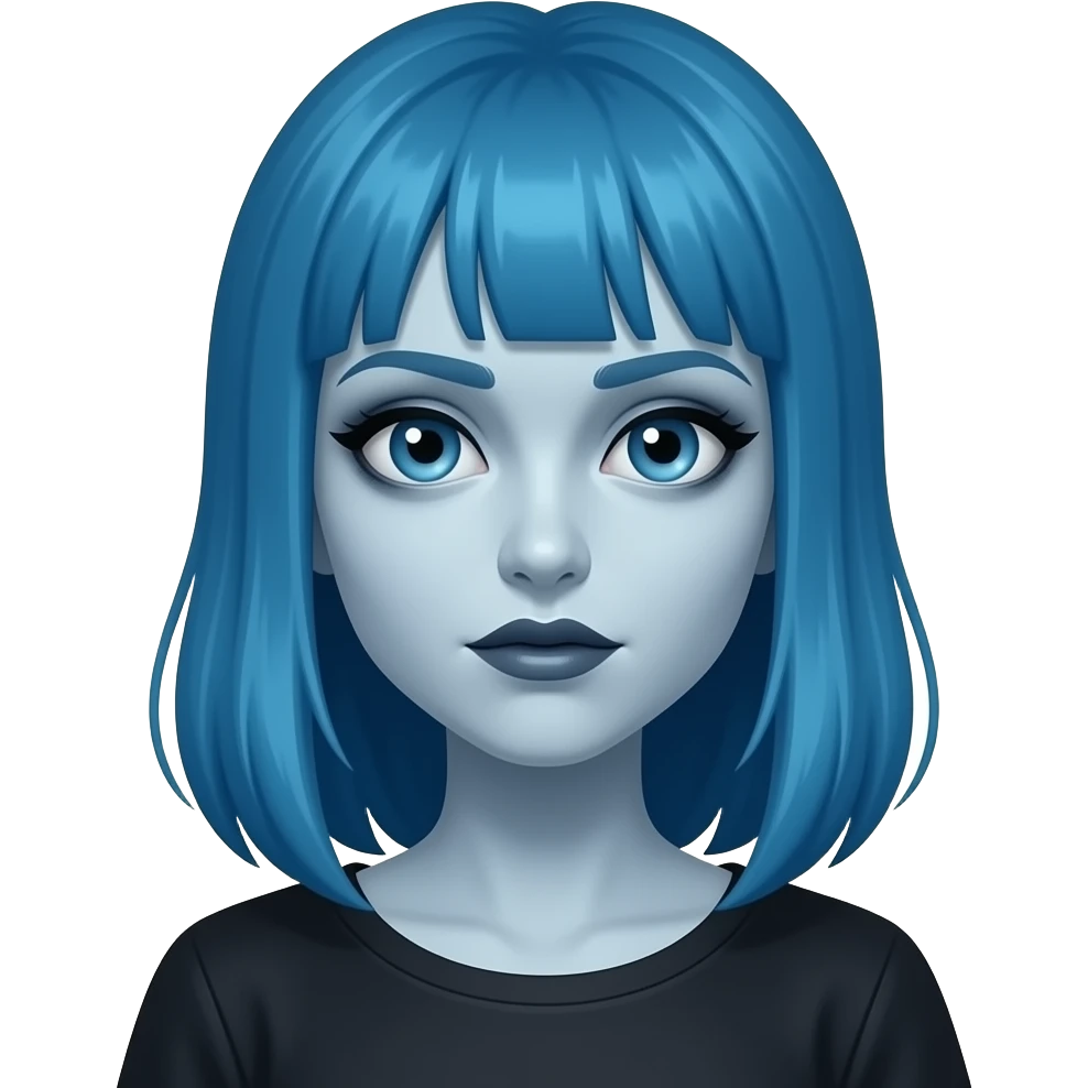 blue haired lesbian haunting spirit  in an attic emoji