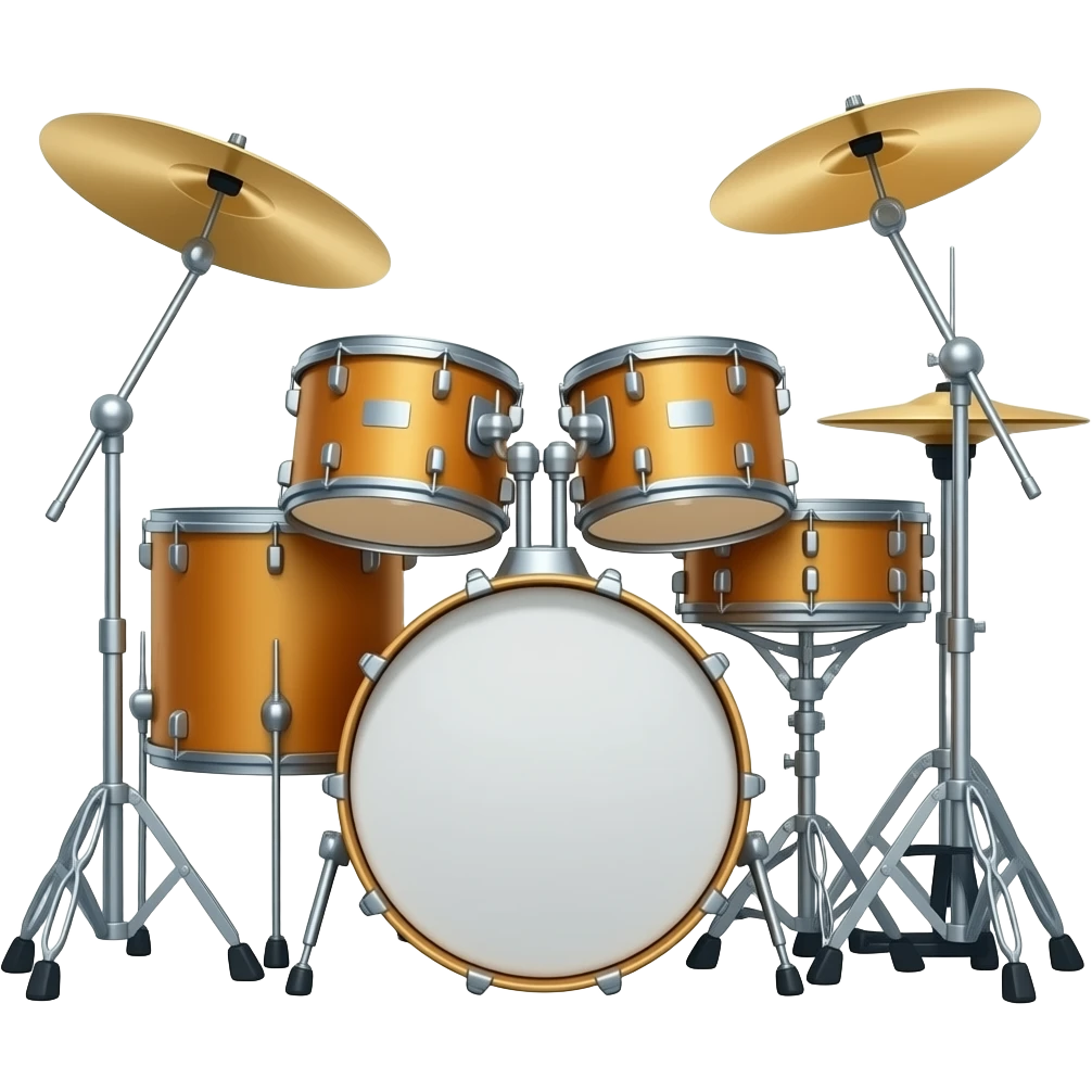 Four Cymbals with stand with four drums emoji