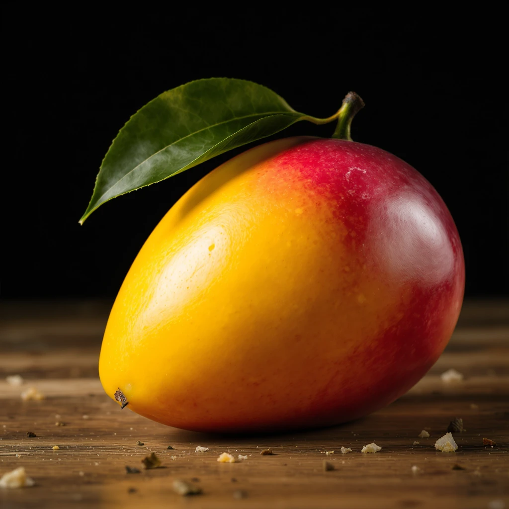 realistic mango, vibrant colors, detailed texture, photorealistic emoji