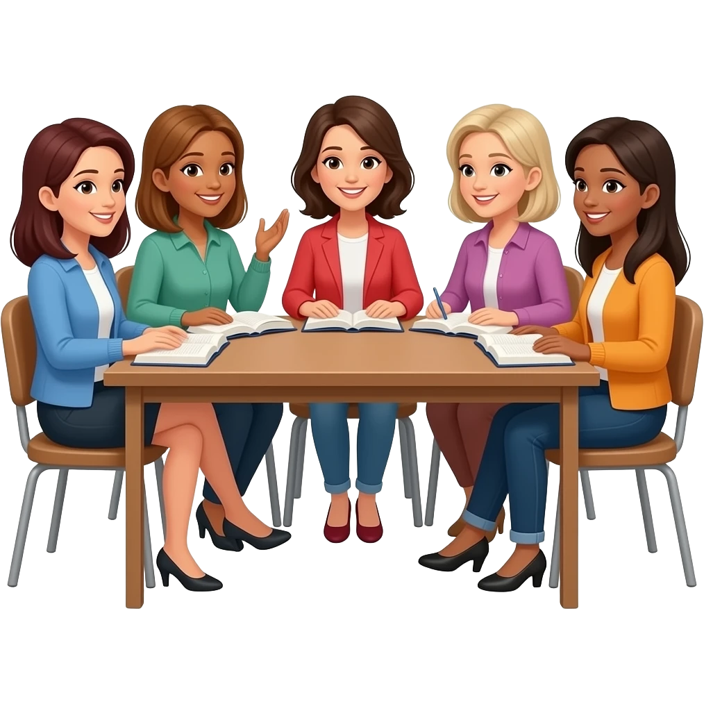 5 ladies first time book club emoji
