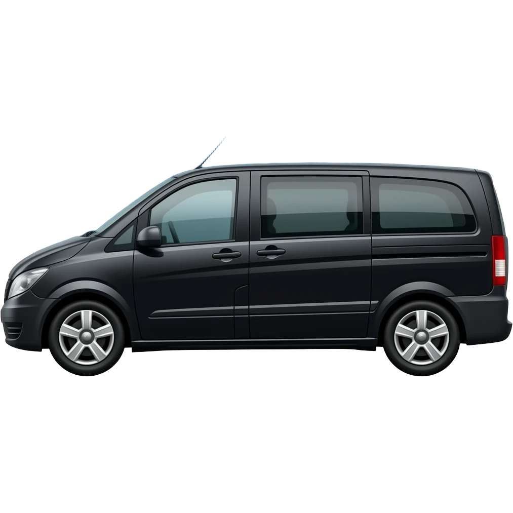 Bn Viano noir Mercedes avec ciel étoilé vue de côté emoji