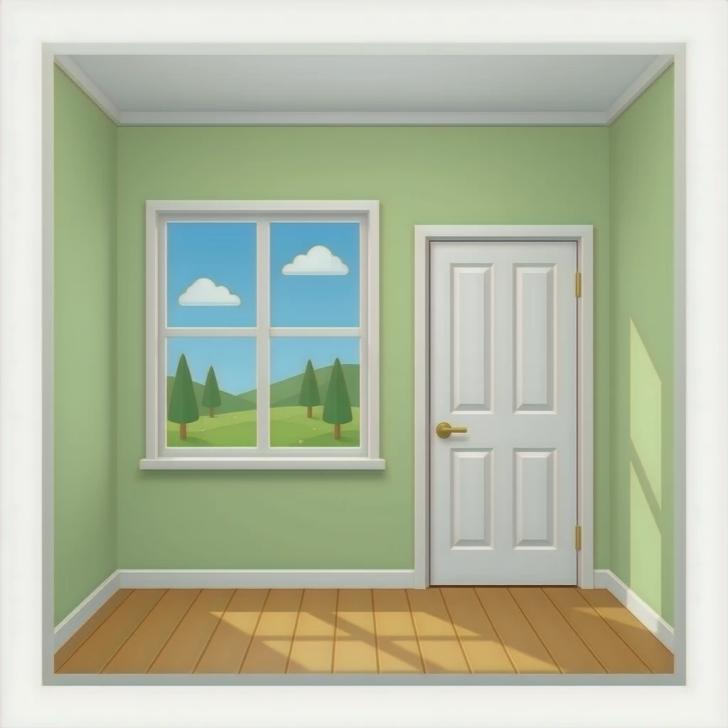 room with window and door emoji
