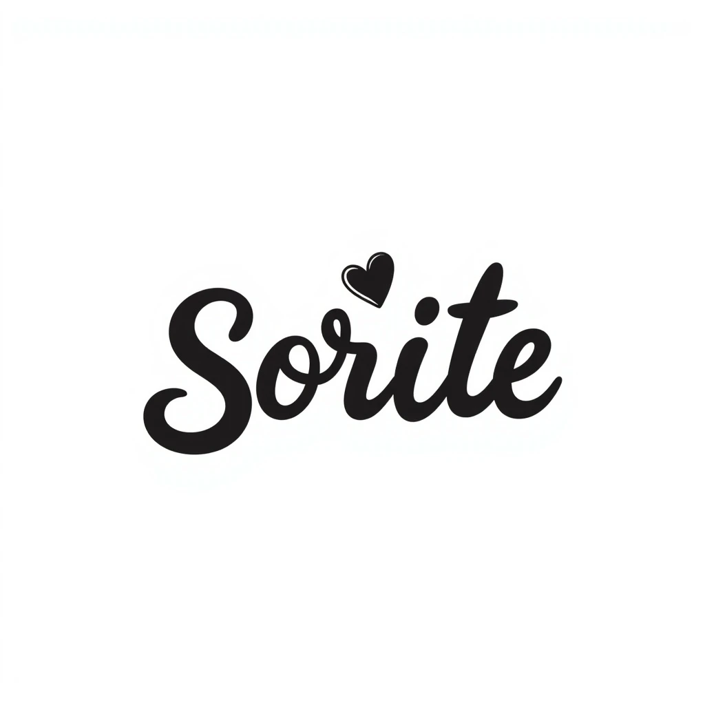 the word 'Sortie' in handwritten lettering with a subtle small heart integrated, transparent background emoji