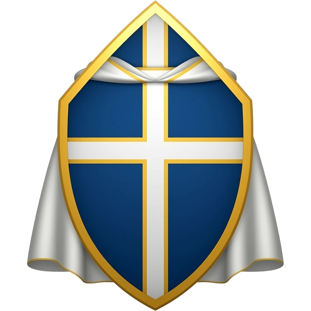 Bishop's emblem with a touch of dark blue emoji