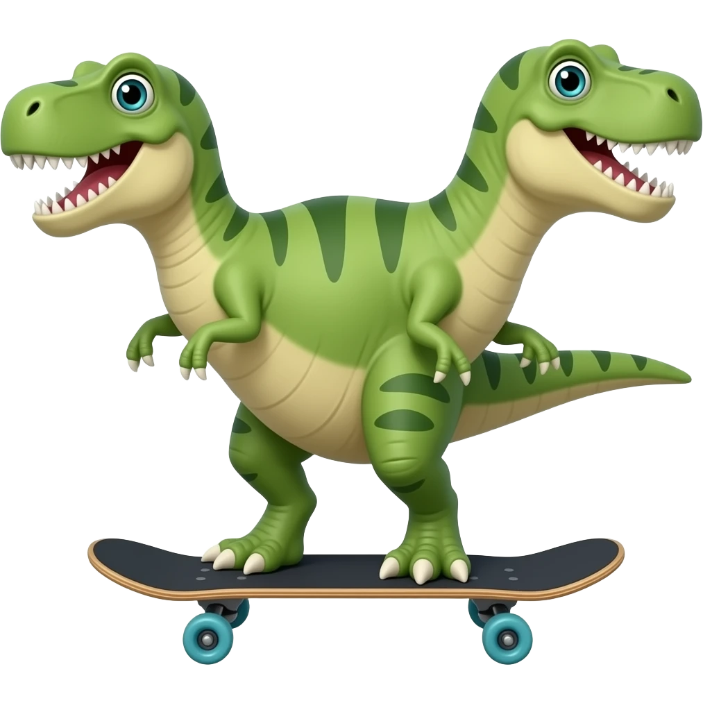 Dinosaur on a skateboard emoji