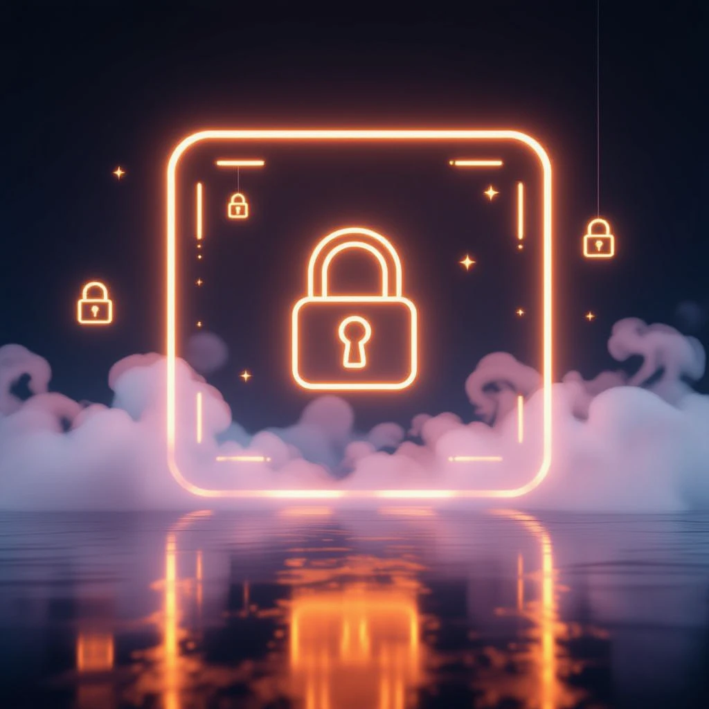 
Prominent neon lighting, glowing edges, soft digital mist, dramatic shadows, floating security icons, and subtle golden highlights.
Ultra-detailed, photorealistic, clean 16K look with bold, visible lighting. emoji