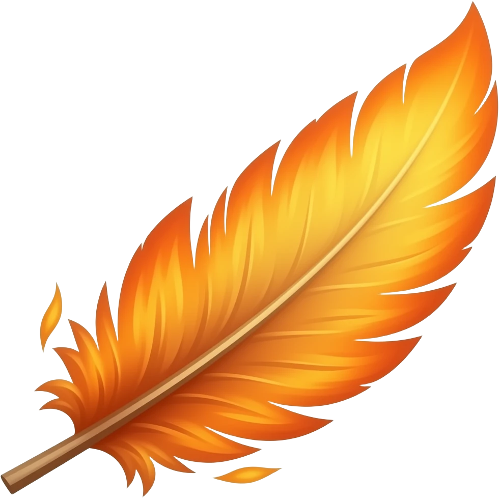 Phoenix feather on fire emoji