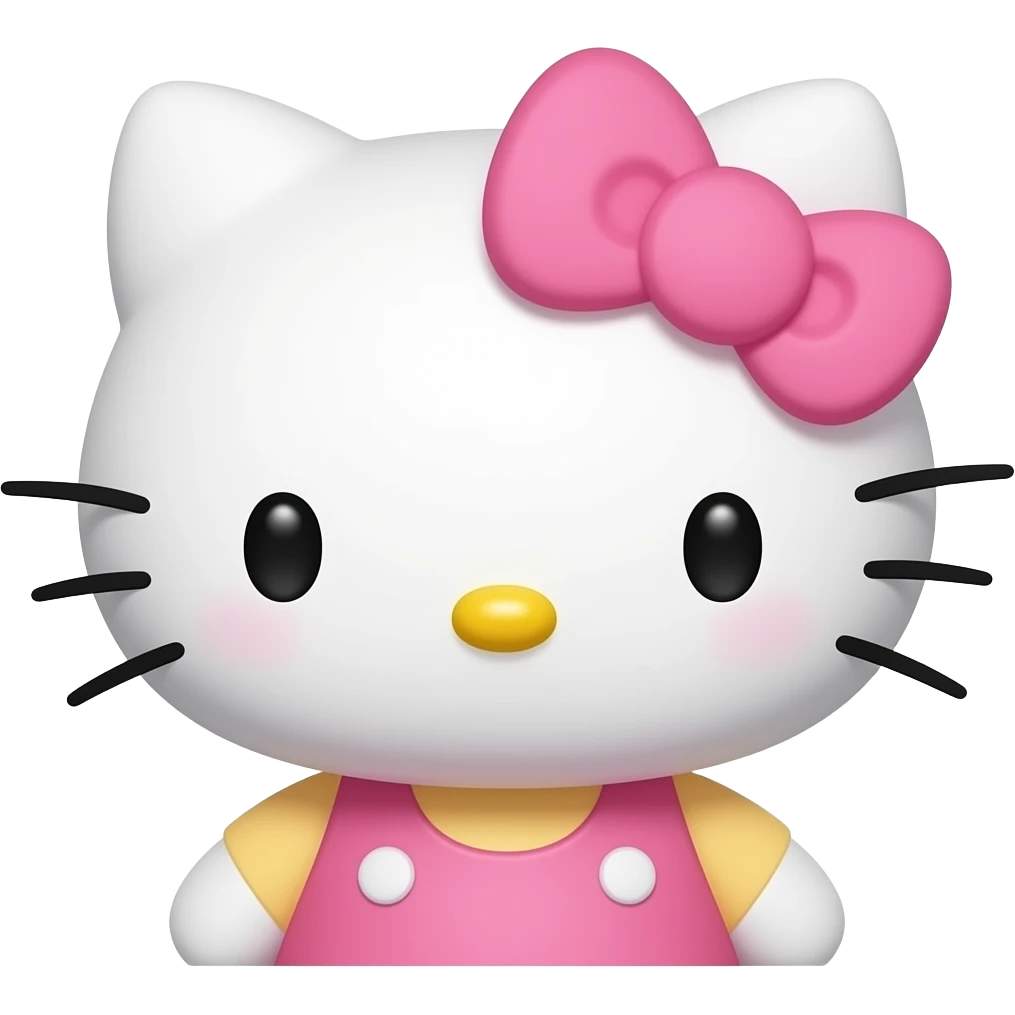 Pink Hello kitty with a cinnamon roll emoji