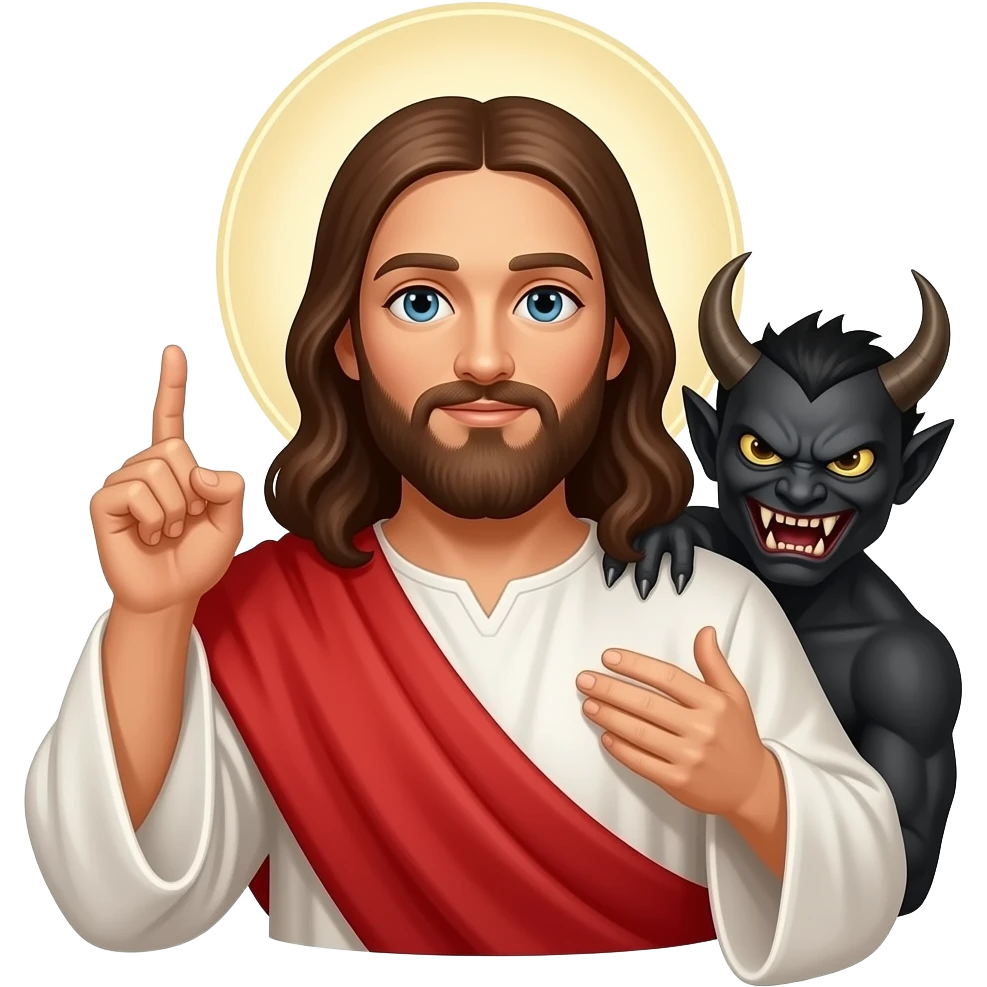 Jesus tells Satan to be gone emoji