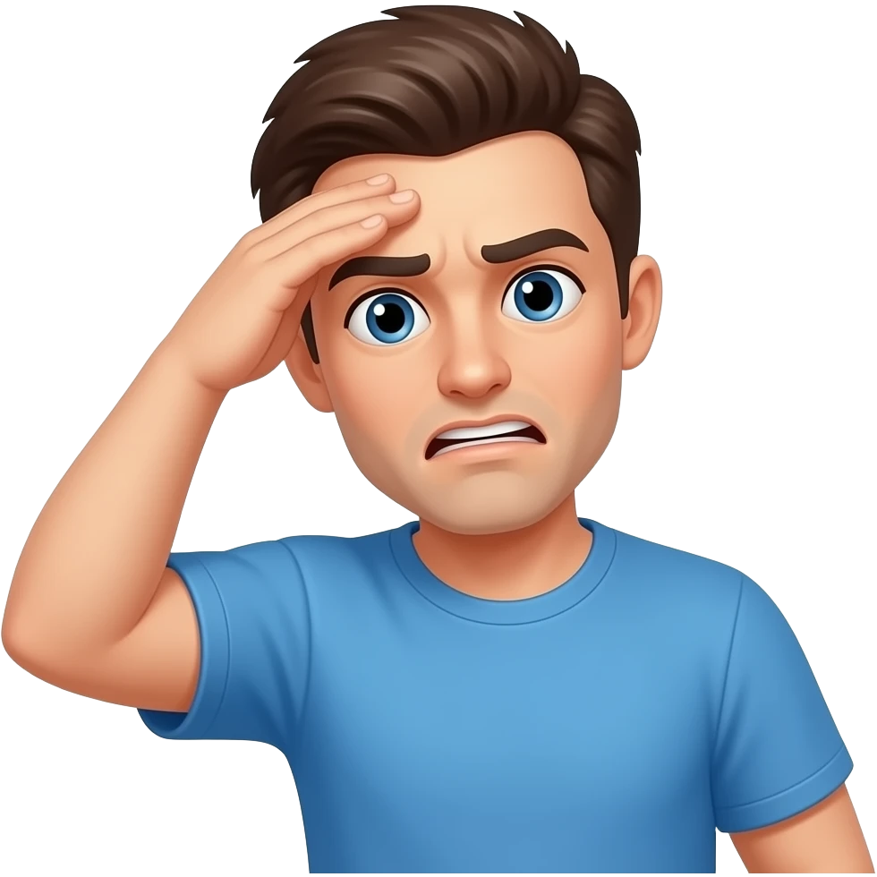 a guy hitting his forehead because hes dumb emoji
