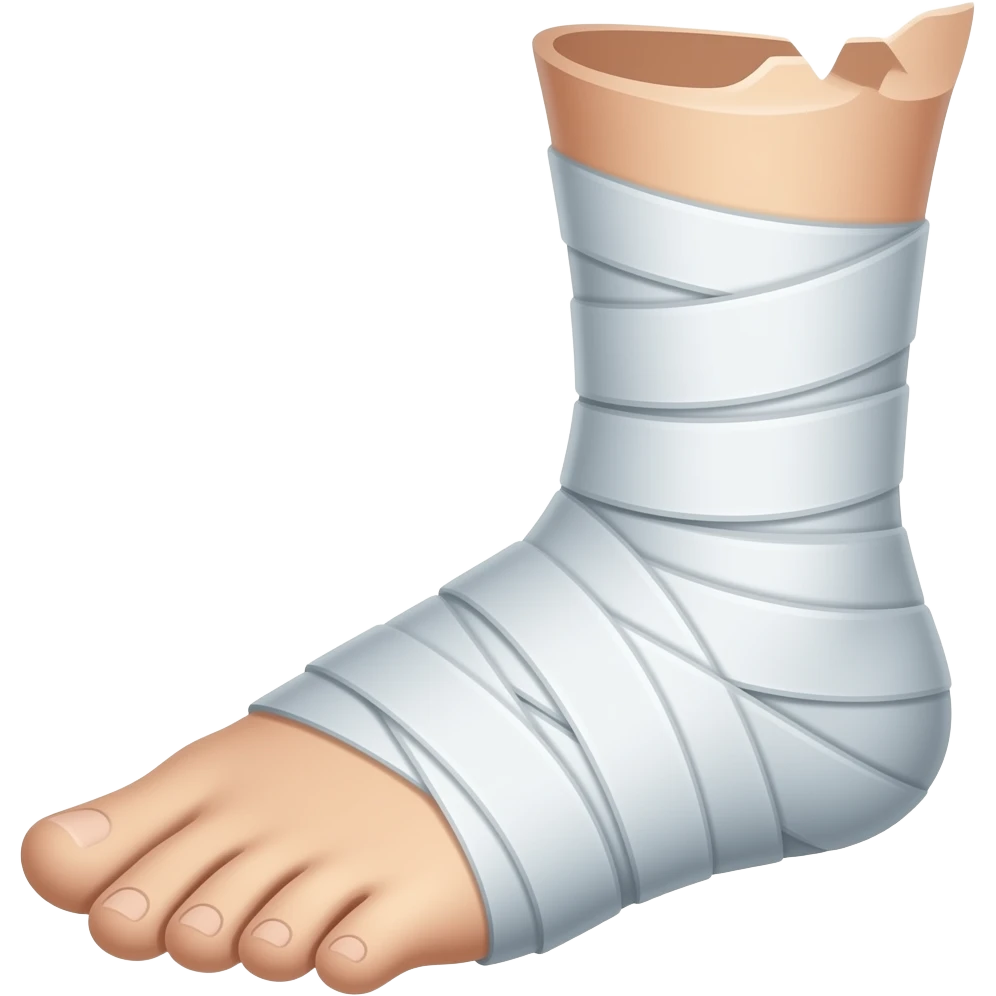broken leg in bandage emoji