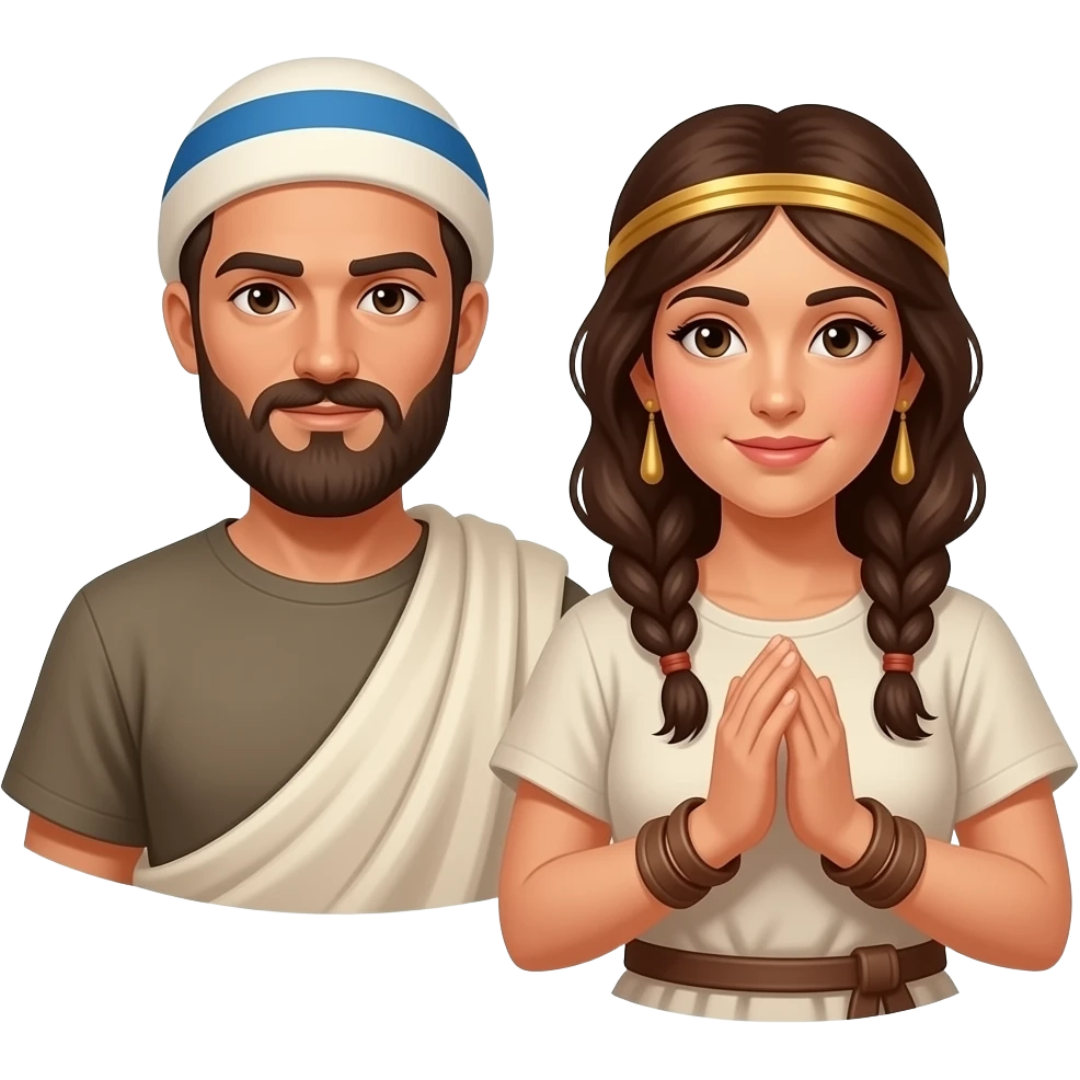 Hebrew men and women slaves from ancient biblical times emoji