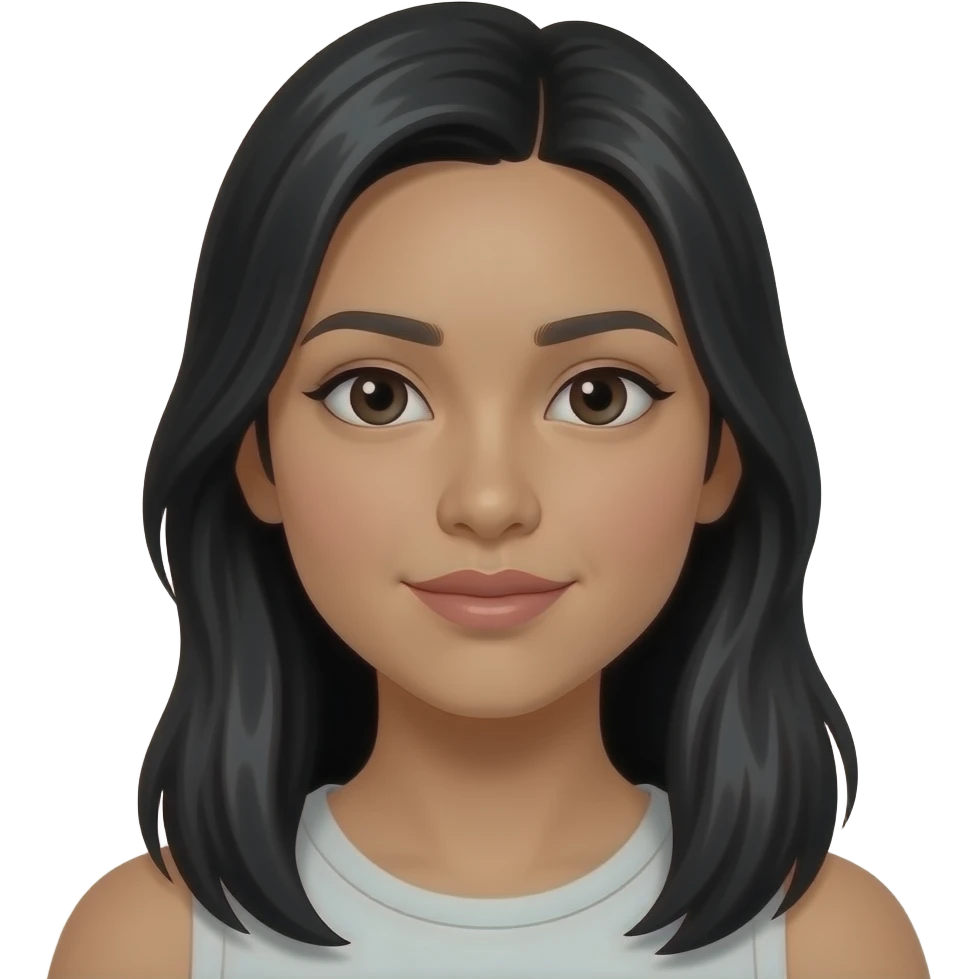 25 year old filipino girl closed lips long hair open eyes emoji