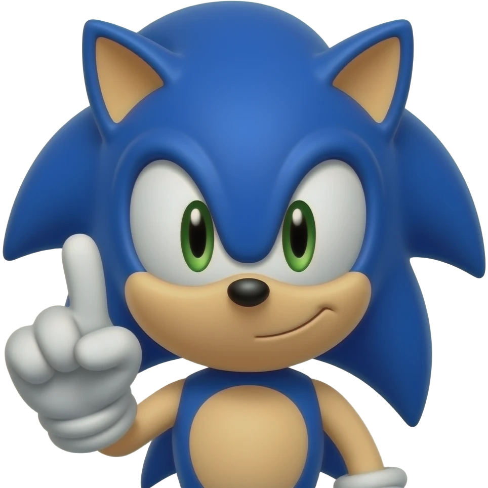 Sonic Putting up the middle finger emoji