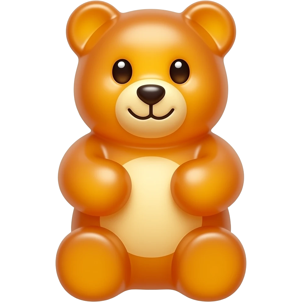 pastel orange realistic gummmy bear emoji