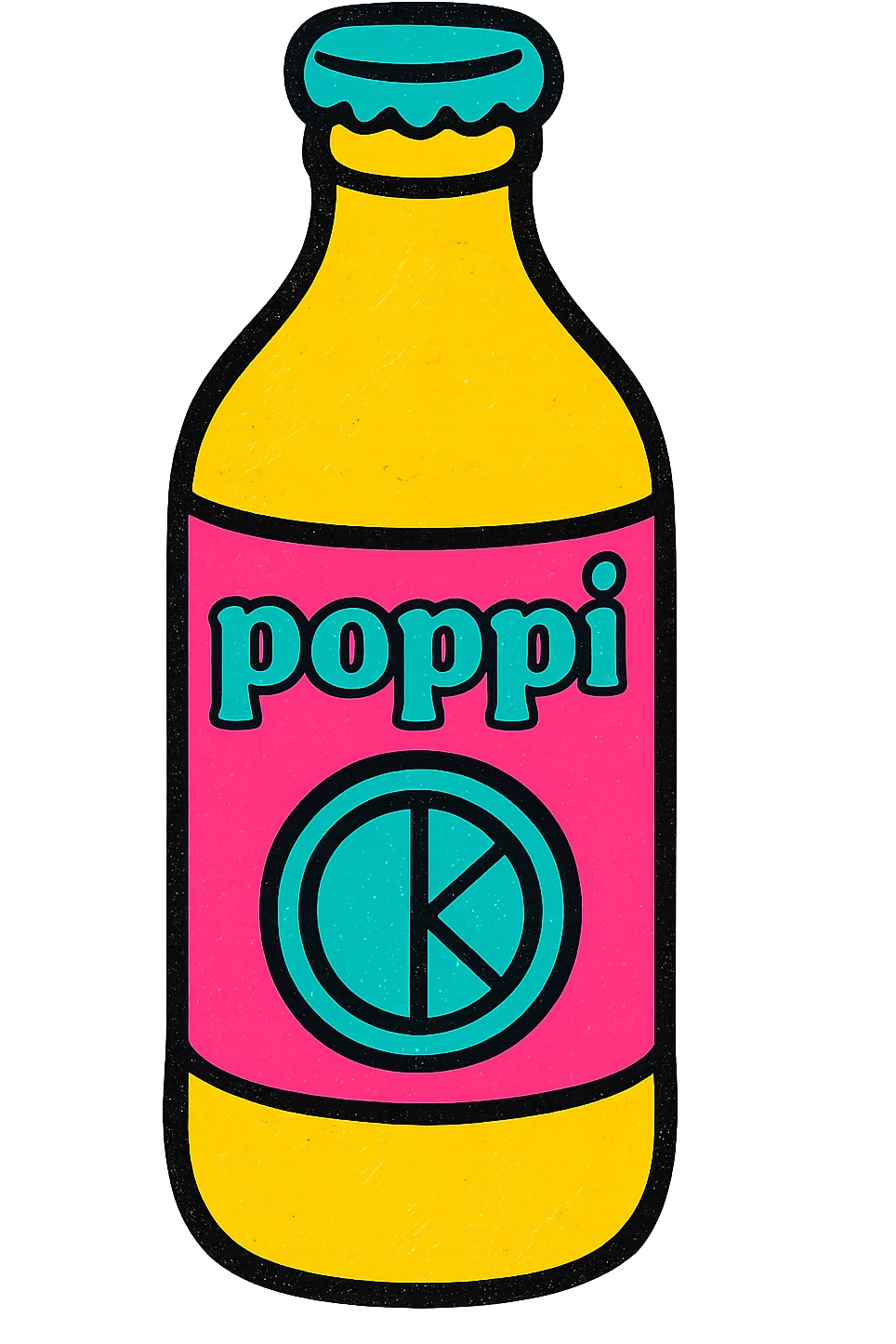 Poppi soda bottle, minimalist design, pastel colors, clean label, healthy and trendy vibe emoji