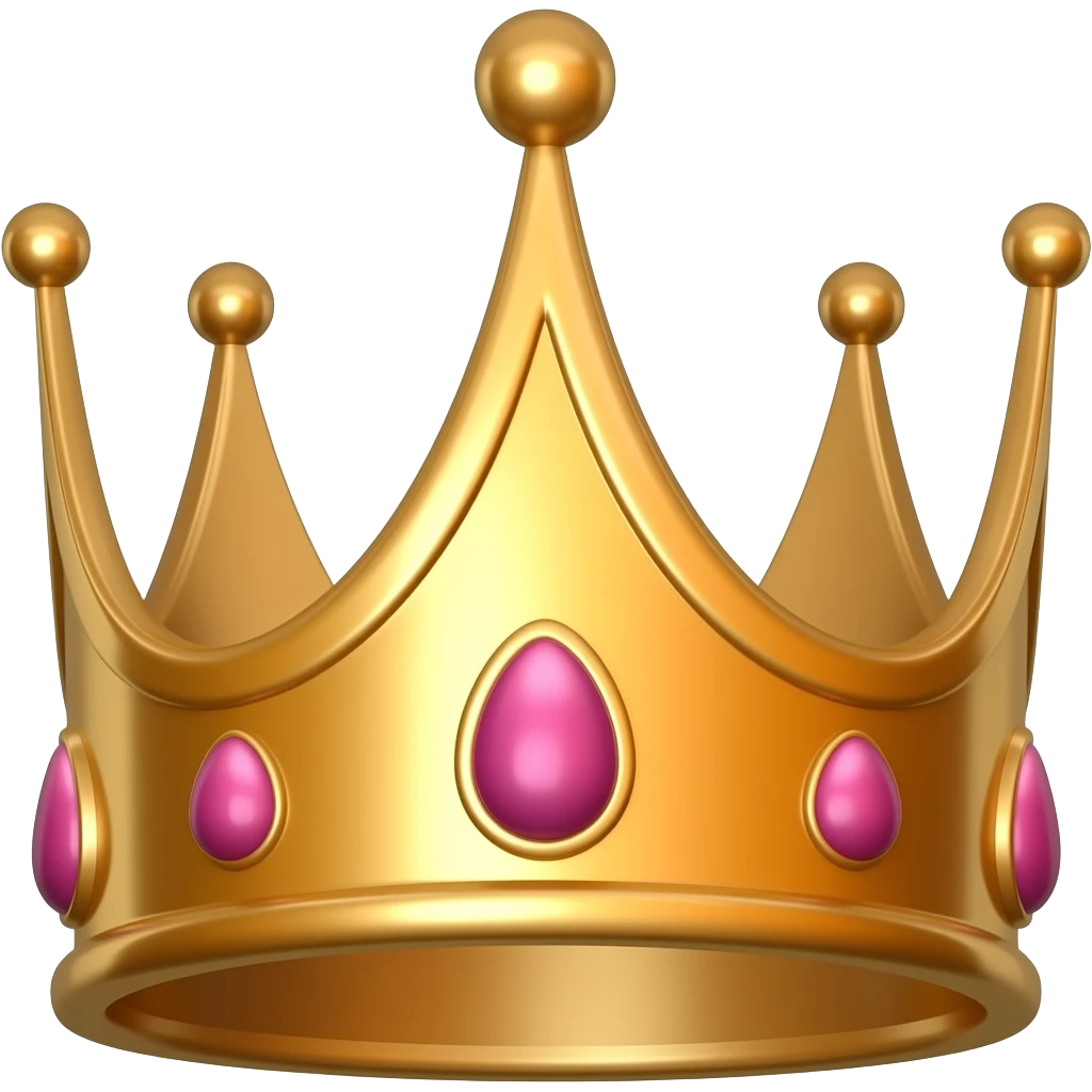 Pink and gold queen crowns emoji