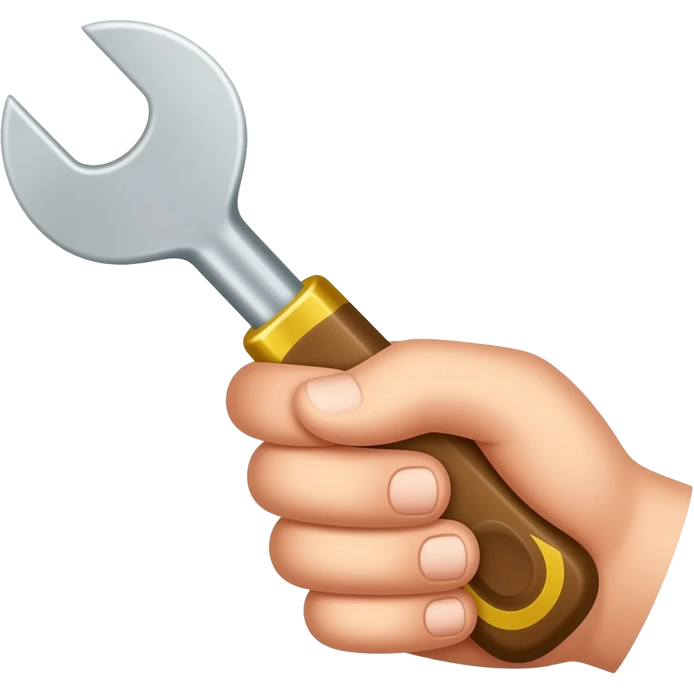 mano agarrando una herrramienta emoji