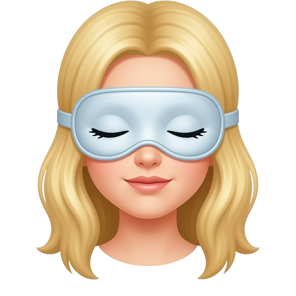Blonde Sleepy girl with sleeping mask emoji