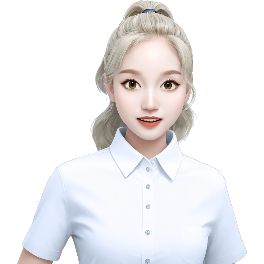 realistic girl in white shirt emoji