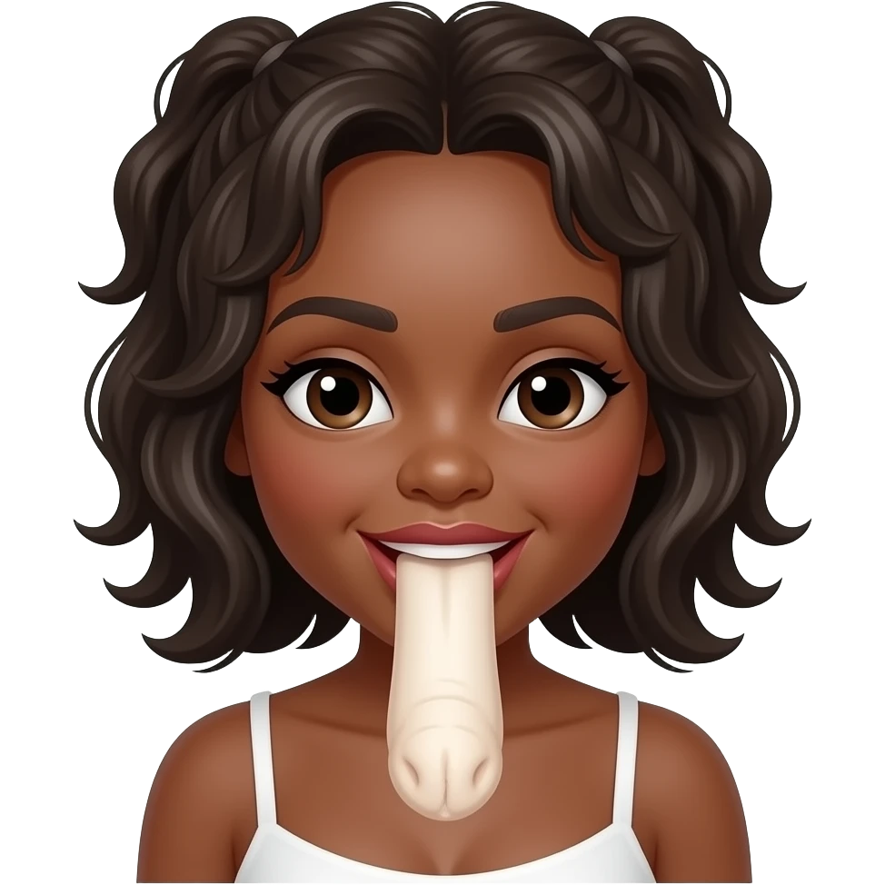 Black woman fellatio white penis emoji