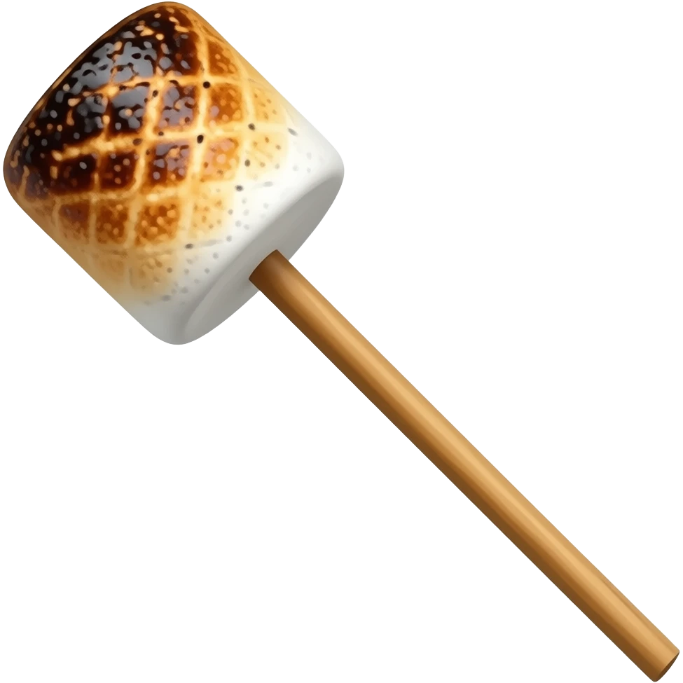 roasted marshmallow on a very longer stick emoji