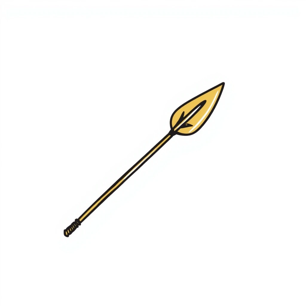 A golden spear, simple line drawing, no additional details, just the spear. emoji