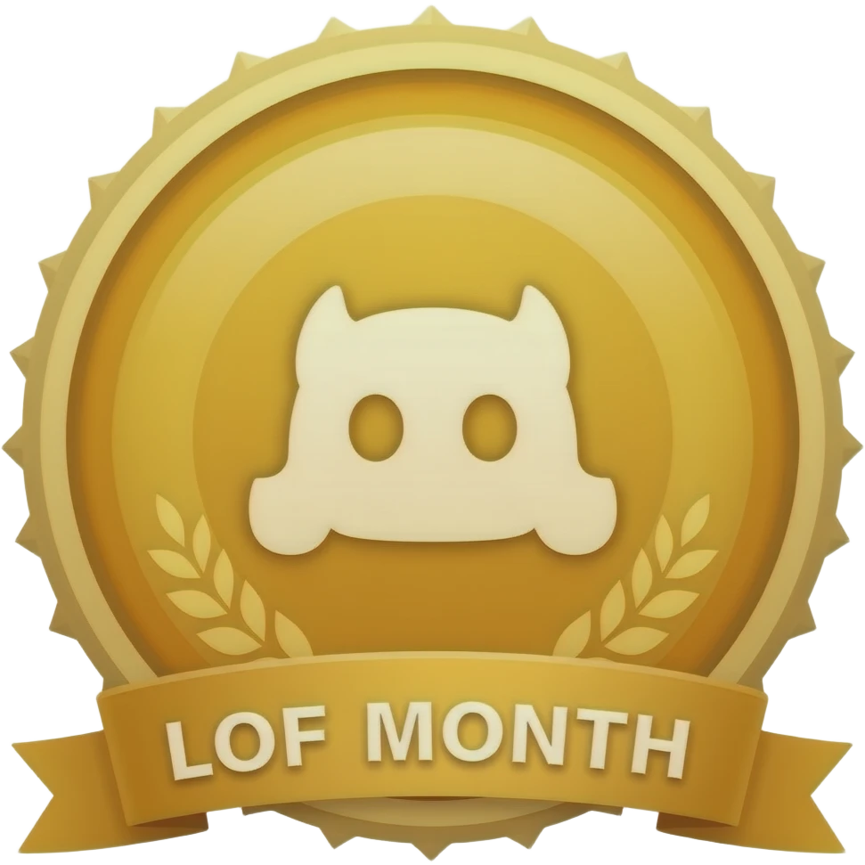 make staff of the month logo discord that looks good and orangeish gold emoji