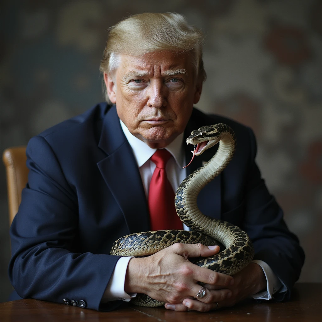Trump en charmeur de serpent emoji