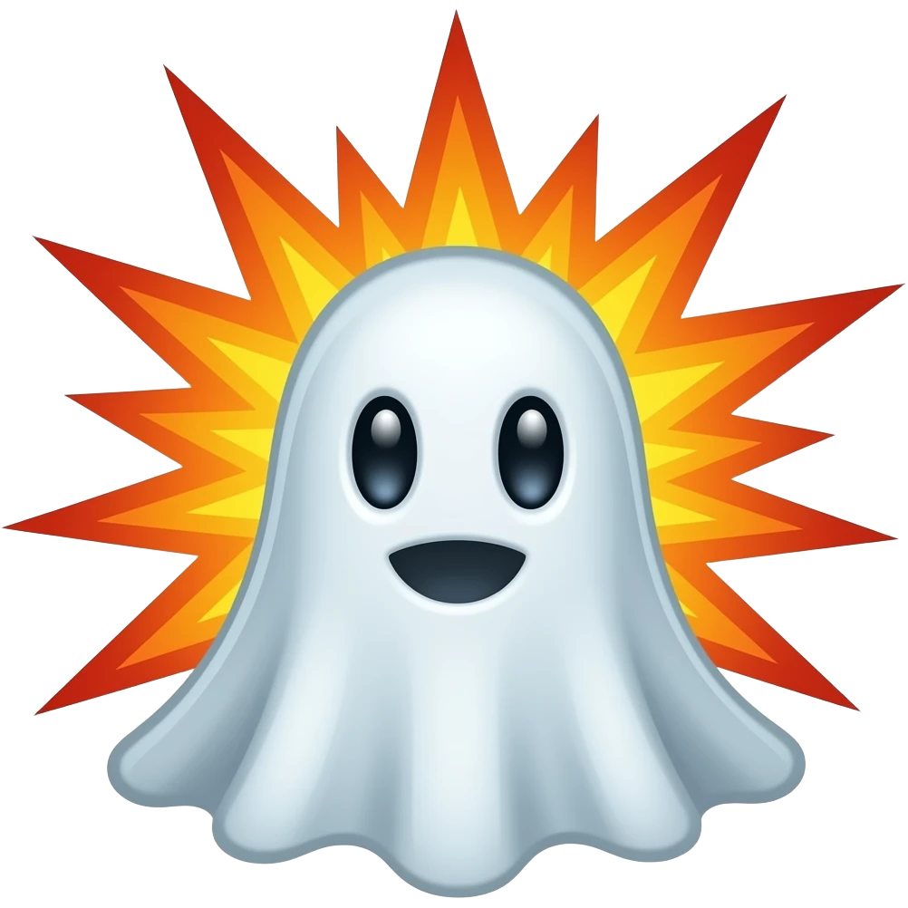 BOO with an explosion behind emoji