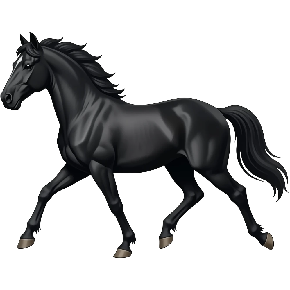 Black horse is running emoji emoji