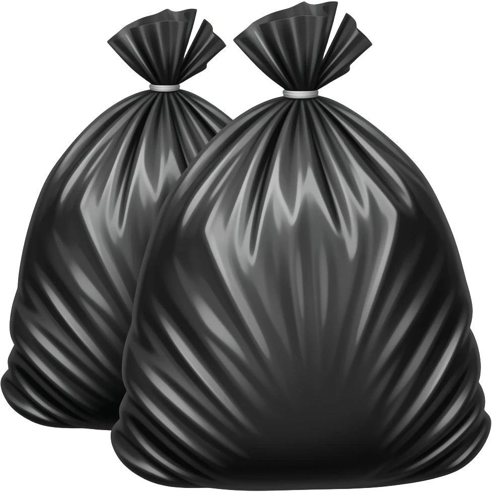 Black rubbish bags emoji
